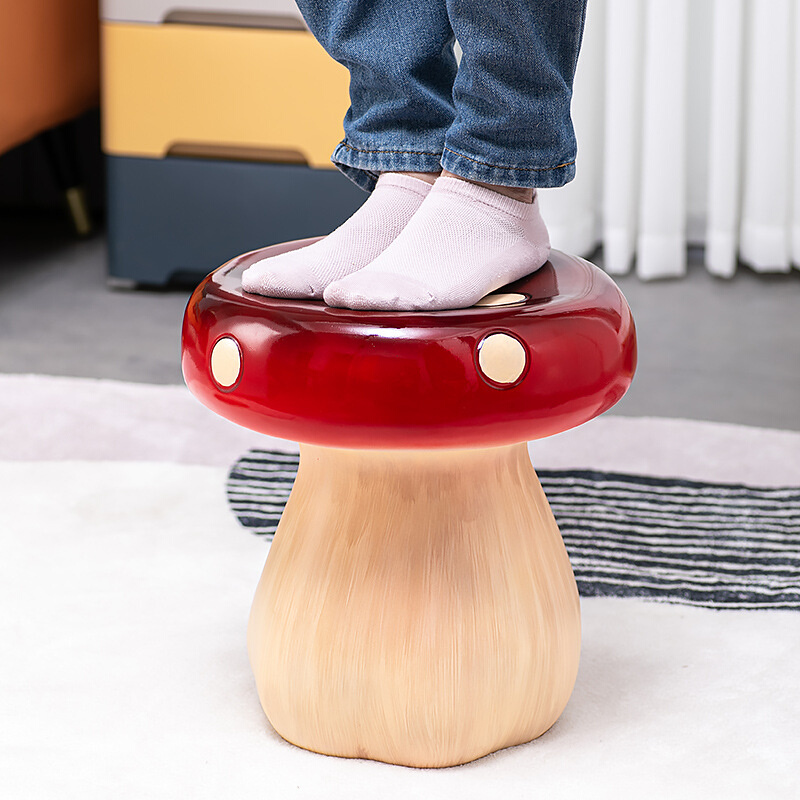 红蘑菇可爱小凳子换鞋矮凳门口可坐客厅卧室创意家居装饰落地摆件-图2