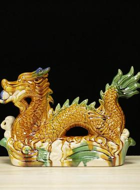 唐三彩龙摆件陶瓷龙生肖龙工艺品家居客厅橱窗室内室外摆设礼品