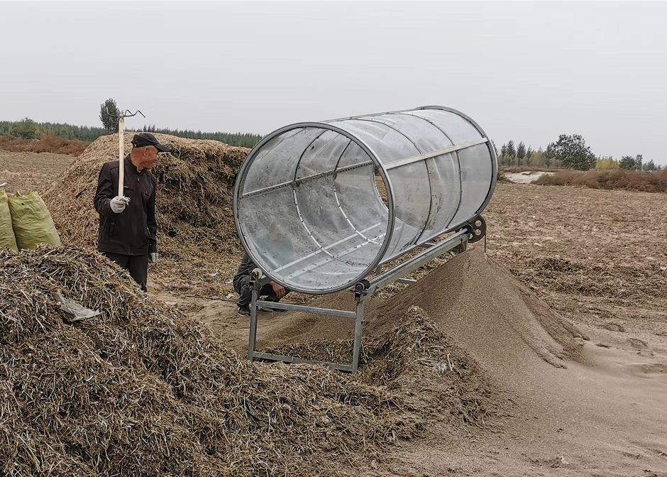 电动滚筒筛草机牛羊养殖场苞米小麦秸秆带电机草料滚筒筛选饲料机