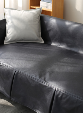黑色轻奢仿小羊皮科技布沙发盖布冬季加厚网红全包沙发套罩巾
