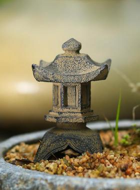 微景观造景摆件小石亭子花园庭院假山盆景装饰品摆设中式小石灯塔