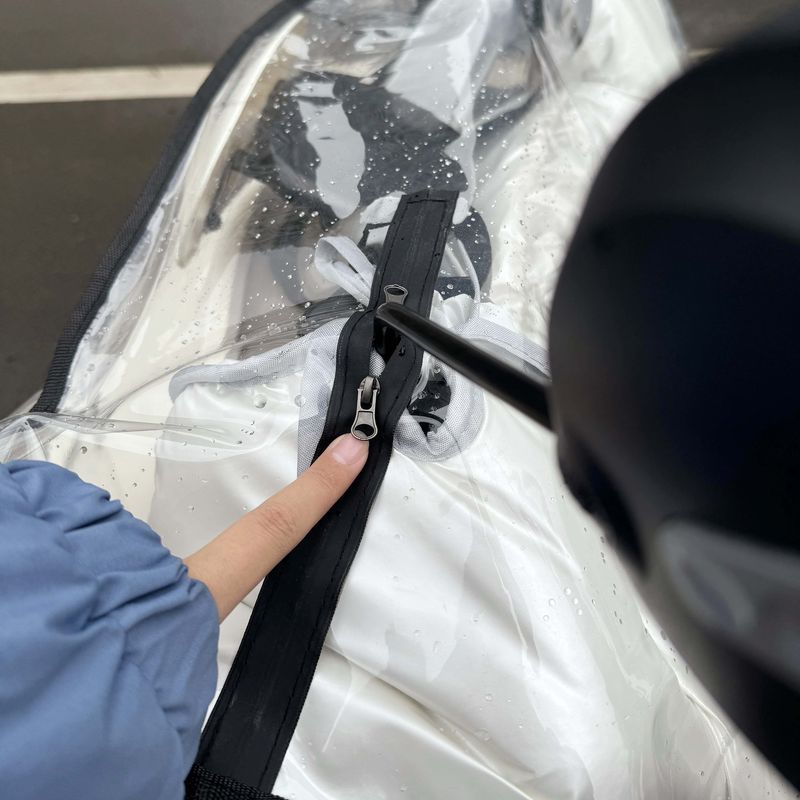 电动车挡风被防雨罩透明加大加厚摩托车车头前挡防尘防水保护罩 - 图2