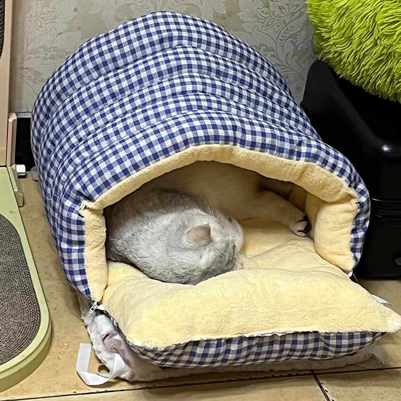猫窝冬季保暖封闭式宠物窝安全感猫床小型犬狗窝四季通用猫咪睡袋 - 图3