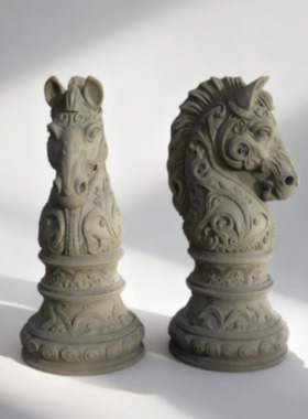 欧式马首水泥摆件模具工艺品装饰摆件客厅桌面混凝土马摆件模具