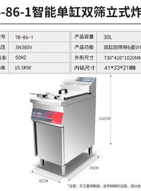双缸四筛立式电炸炉商用油炸锅炸鸡锁骨鸡排薯条炸串落地式电炸炉