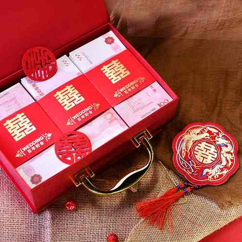 彩礼盒子订婚礼金箱结婚6万装万提亲308礼盒万箱现金万聘礼订亲12 - 图1