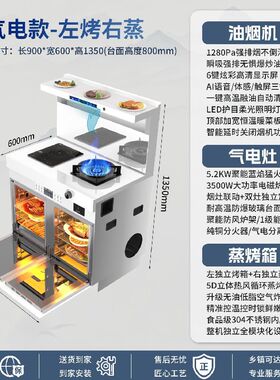 志高白色纯电集成灶气电两用一体灶智能家用厨房多功能蒸烤消毒柜