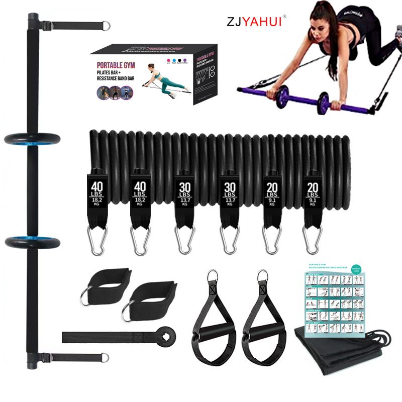 拉力器菩提棒瑜珈轮健身带家男弹力带胸肌弹力训练器拉力器阻力绳 - 图0