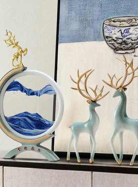 流沙画沙漏暖居摆件礼物酒柜客厅礼品装饰品搬家电视柜新居鹿乔迁