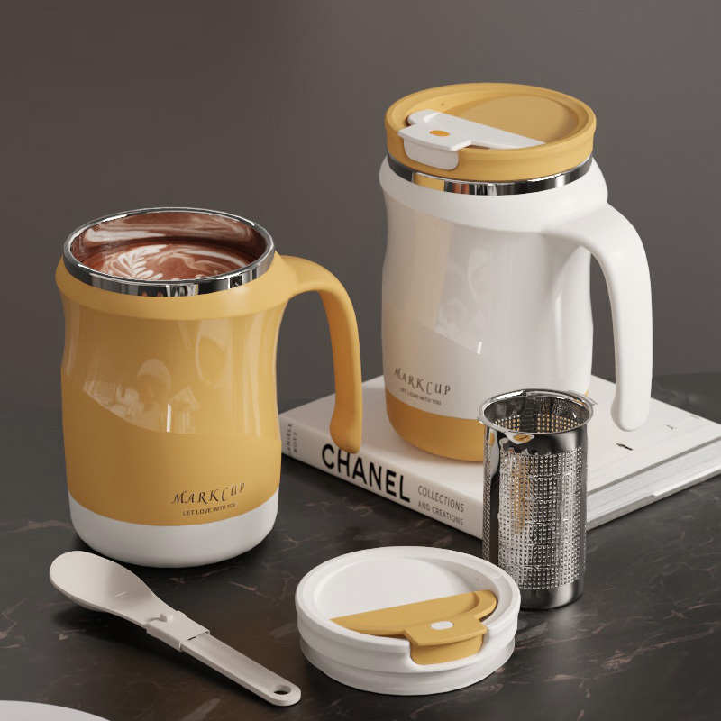 新款保温随身杯轻奢304不锈钢杯带盖马克杯办公室喝水杯咖啡杯子 - 图0