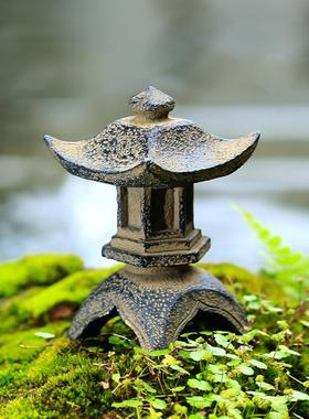 微景观造景摆件小石亭子花园庭院假山盆景装饰品摆设中式小石灯塔