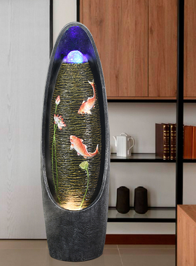 循环流水喷泉客厅风水轮加湿器轻奢玄关生财景观装饰招财落地摆件