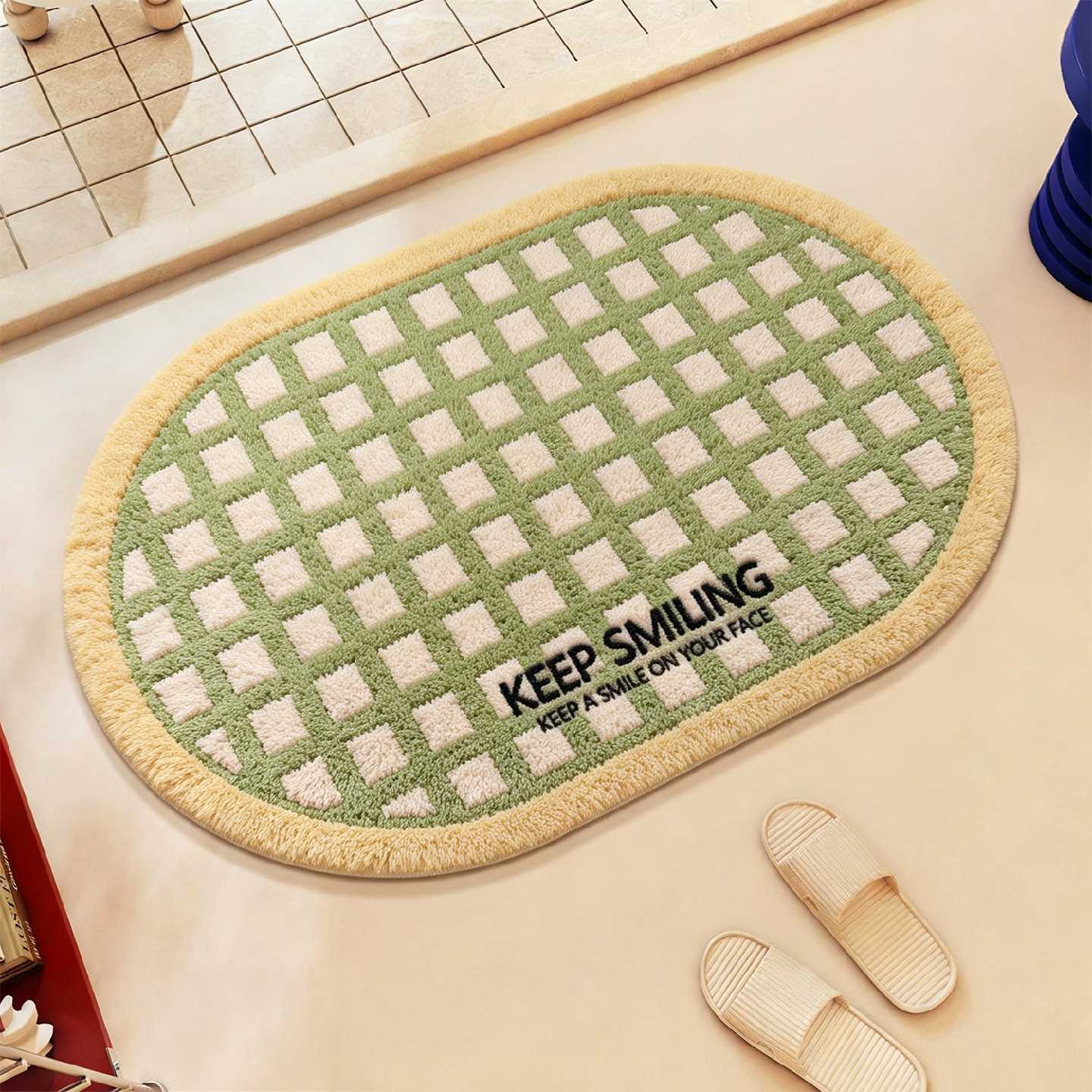 Bathroom floor mat 2026 light luxury bathroom door non-slip mat household toilet bathroom shower room quick-drying carpet