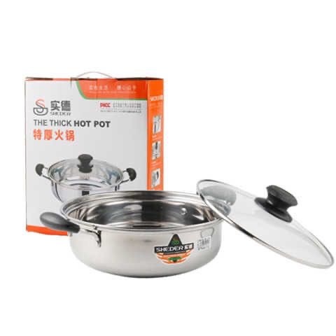 实德火锅鸳鸯锅家用锅电磁炉涮锅专用火锅厚商用大容量不锈钢具特 - 图3