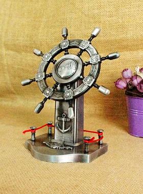 金属领航舵摆件舵手船舵航海家居工艺品办公室桌面装饰品开业礼品