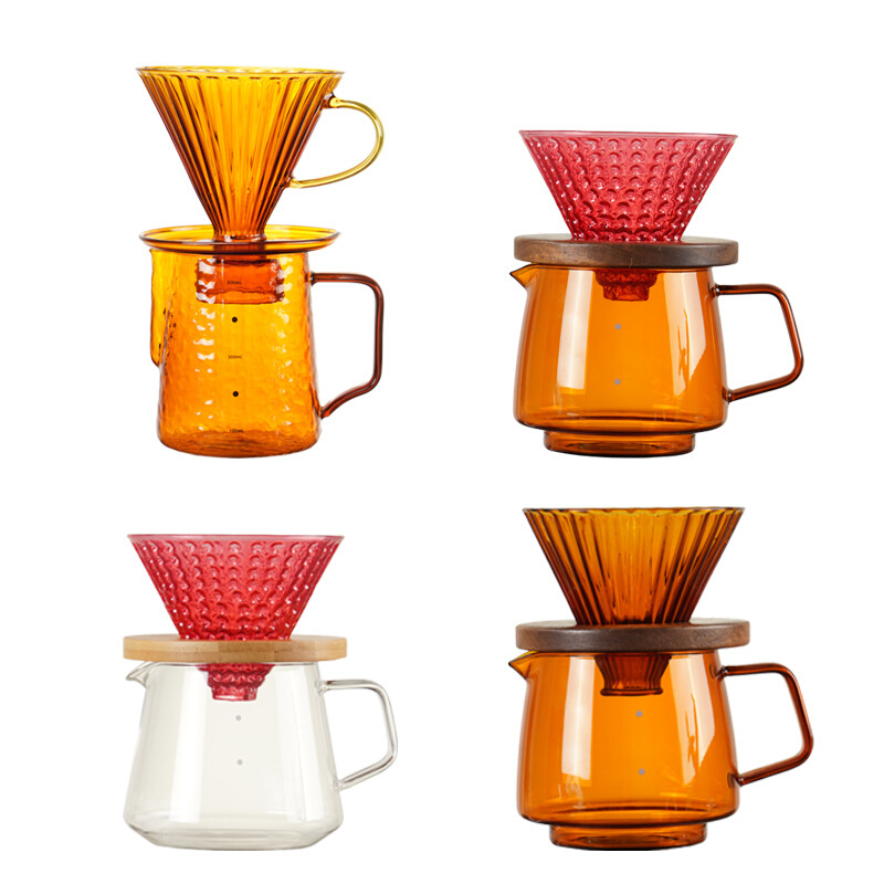 新款玻璃手冲壶咖啡分享壶套装滤杯V60草莓漏斗 滴滤咖啡杯咖啡壶 - 图2