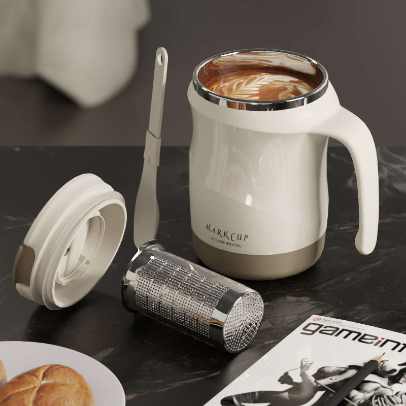 新款保温随身杯轻奢304不锈钢杯带盖马克杯办公室喝水杯咖啡杯子 - 图1