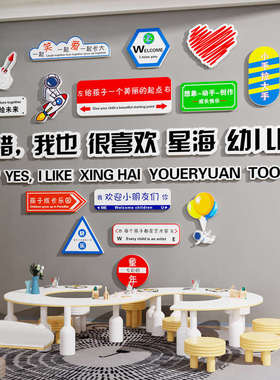 幼儿园墙面装饰画环创主题成品培训机构教室布置托管班级文化墙贴