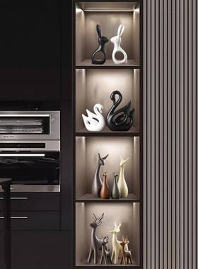 北欧简约新家酒柜装饰品奢软桌面柜高档次电视柜装轻边摆件家居餐