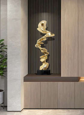 现代轻奢创意酒店大堂摆件会所玄关抽象客厅电视柜树脂雕塑艺术品