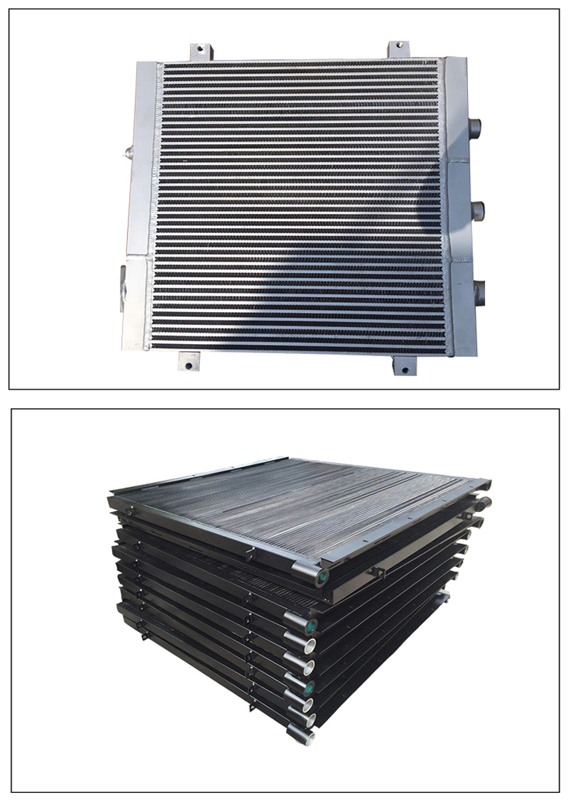 开寿山力工业铝制板翅式换热器油冷却器空压机散热器水箱加工定制