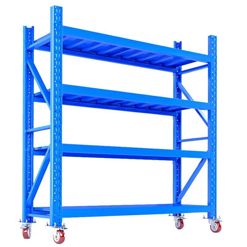 移动式仓储货架带轮子仓库工厂货架子多功能滚轮库房多层置物架 - 图3