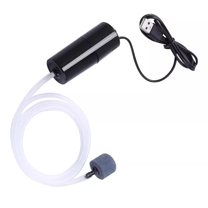 ปั๊มออกซิเจน USB เงียบขึ้นพิเศษ ปั๊มออกซิเจนสำหรับตู้ปลาแบบพกพา เครื่องให้ออกซิเจนขนาดเล็กสำหรับปลา อุปกรณ์ตู้ปลา