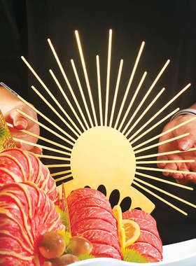 刺身摆盘海鲜姿造 铁艺背景盘摆件 酒店日料冷菜点缀冰雕装饰