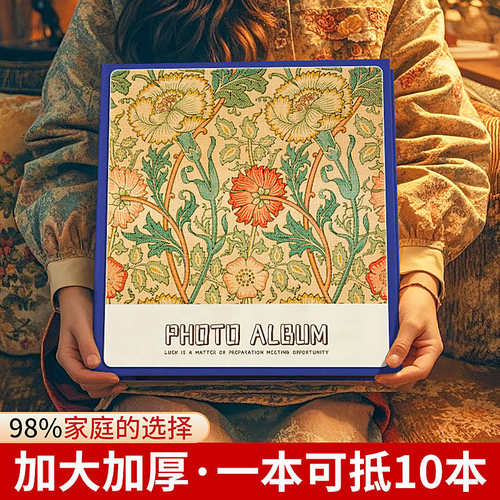 复古相册本大容量家庭5寸6寸78五六照片收纳纪念册插页式影集相簿 - 图3