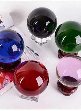 水晶球摆件透明白圆球玻璃客厅办公桌玄关家居装饰品拍照摄影道具