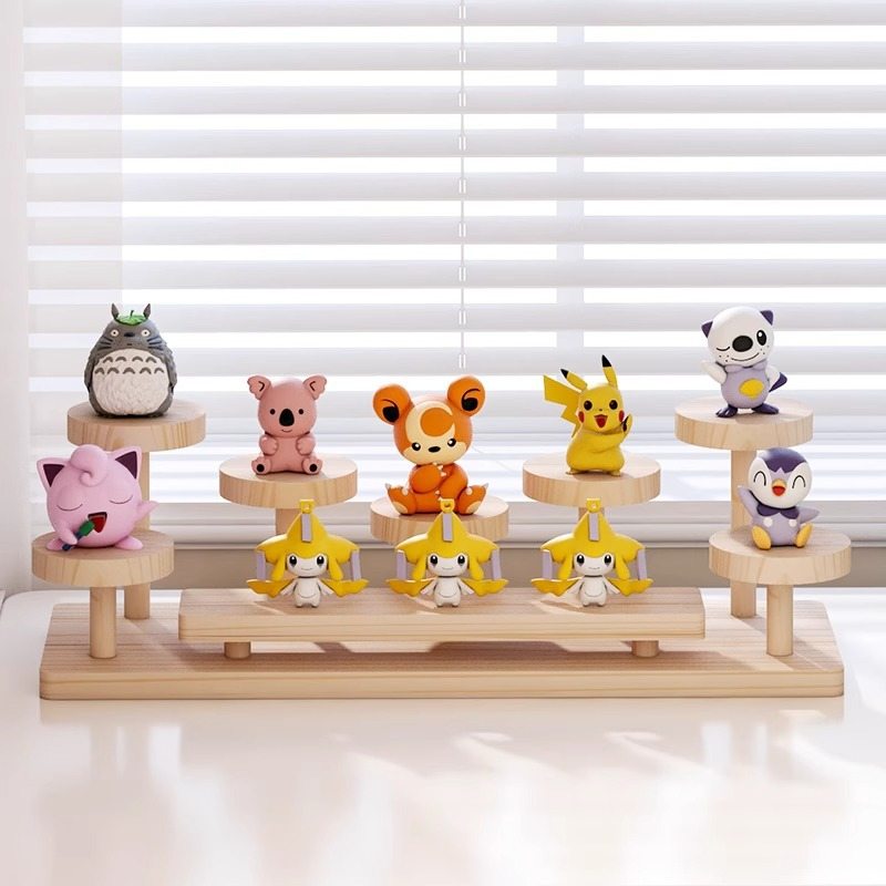 原木桌面置物架办公书桌多层美工区化妆品收纳整理小展示摆件花架 - 图0