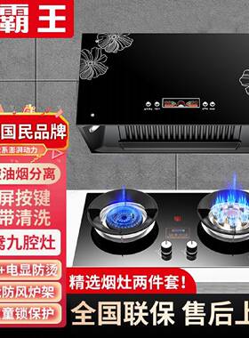 小霸王新款中式抽油烟机燃气灶套餐家用厨房猛火煤气灶双灶两件套
