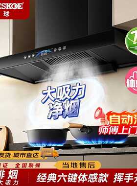 半球顶吸式油烟机家用大吸力欧式抽油烟机厨房油烟机一级能效语音