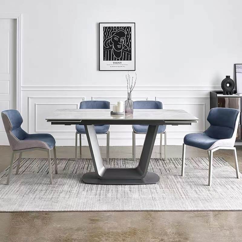 意式轻奢岩板餐奢现代简约亮光伸缩餐桌长方形小户型饭桌功能,淘宝优惠券,粉丝福利购,淘宝优惠卷