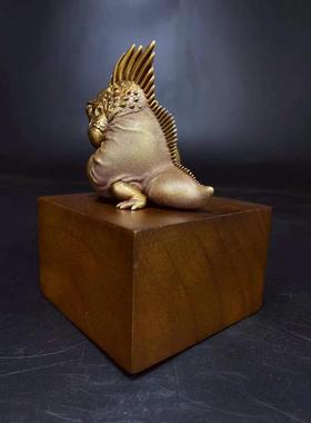 博物志蜥蜴系列《绿鬣蜥》限量199枚附送限量收藏卡铜雕摆件潮玩