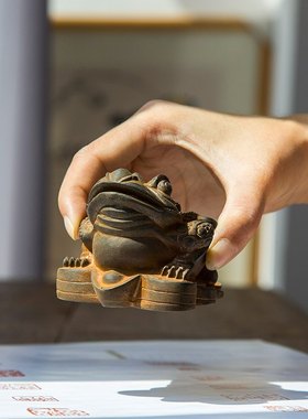 禅意金蟾摆件茶台创意装饰宠客厅招财树脂茶具茶桌桌面茶摆设茶室