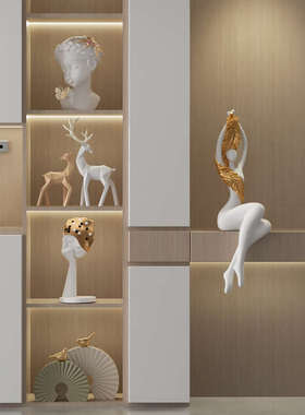 高级感玄关隔断摆件入户客厅电视柜酒柜装饰办公室艺术软装工艺品