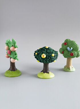 DIY奶油胶造景创意可爱日式水果树手工停车牌装饰少女心桌面摆件