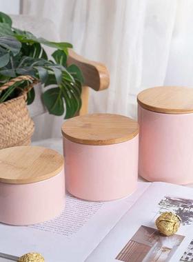 现代简约桌面收纳盒酒店会所样板房间储物罐茶叶罐家居装饰品摆件