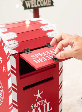 创意圣诞装饰品小屋信箱铁锹室内外摆饰餐厅酒店摄影背景木质摆件