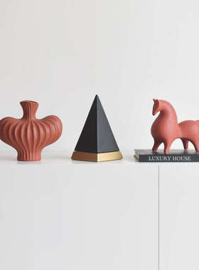 侘寂风轻法式中古高级感花器装饰工艺品艺术摆件样板间客厅摆设