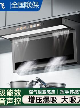 顶侧双吸新飞油烟机家用厨房大吸力新款吸油机免拆洗智能烟机