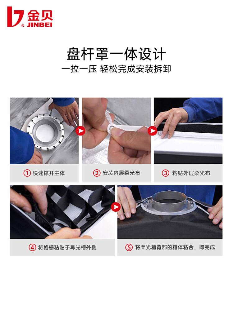 柔光箱四角八角方形罩深口抛物线灯箱快装伞型格栅网格蛋格摄影直 - 图3