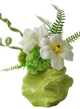 陌歌仿真花高级感逼真绿色花艺摆件精致假花客厅餐桌装饰花摆花