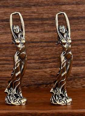 铜雕摆件美女初恋家居客厅装饰书房黄铜摆件舞蹈工艺礼品美女