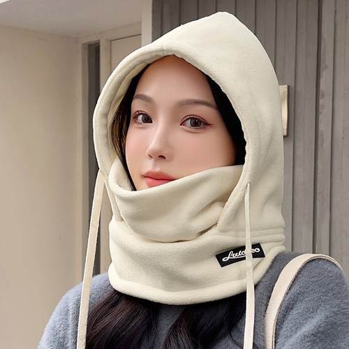 巴拉克拉法帽子男士冬季保暖面罩围巾一体连帽围脖男加绒骑车护耳 - 图1