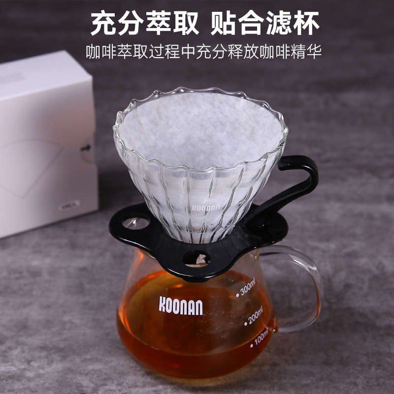 koonan咖啡v60滤纸 手冲咖啡粉滤纸收纳盒滴漏式过滤网兼锥形滤杯 - 图2
