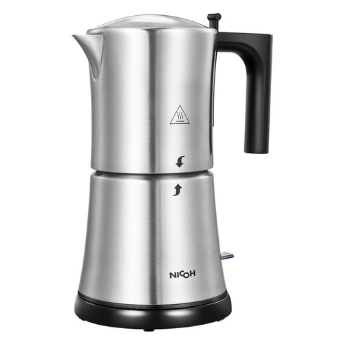 NICOH电动摩卡壶不锈钢全自动断电防干烧办公室插电煮意式咖啡机 - 图2