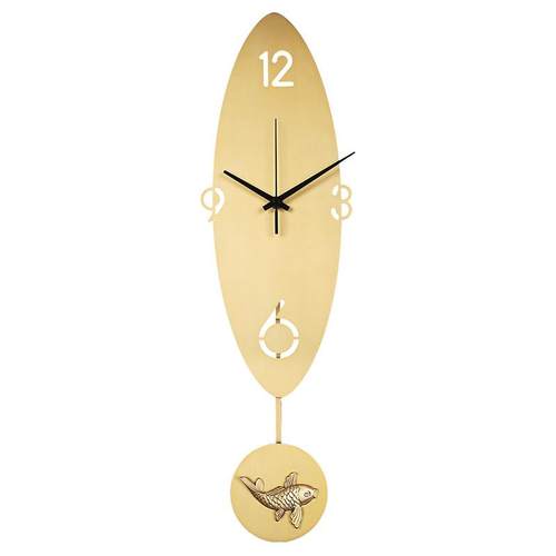 钟表挂钟客厅时尚创意简约高档免打孔轻奢时钟艺术现代大气铜挂表 - 图2