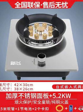 新飞煤气单灶不锈钢家用嵌入式天然气台式猛火灶定时燃气灶液化气